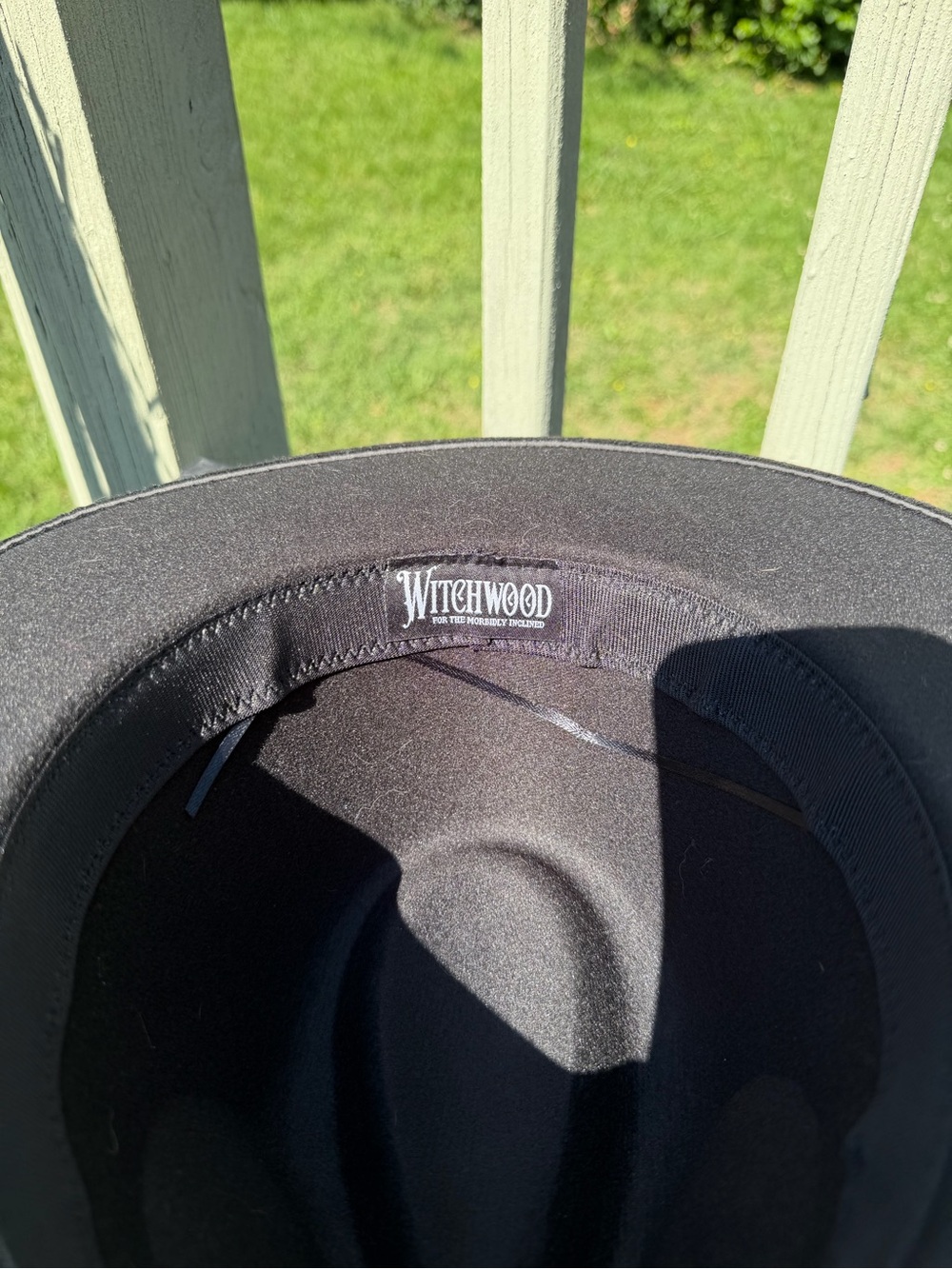 Black Ouija Board Wide-Brim Witch Hat - Picture 6 of 9